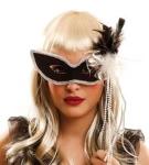 OFF MASCHERA NERA C/PIUME C/BASTONCINO