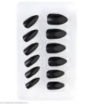 SET 12 UNGHIE STILETTO NERO AUTO-ADESIVE