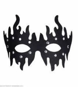 MASCHERA DOMINO NERA BORCHIATA