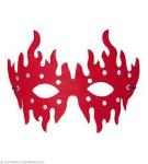 MASCHERA DOMINO ROSSA BORCHIATA