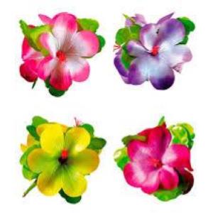 FERMAGLIO CAPELLI C/3 FIORI 4 COL.