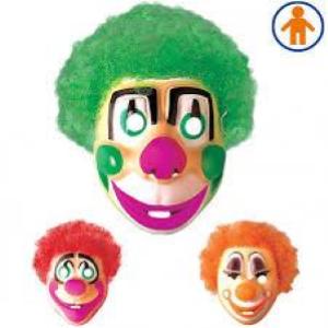 MASCHERA CLOWN C/CAPELLI ASS.