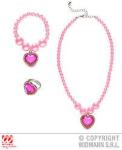 COLLANA/ANELLO/BRACCIALE CUORE ROSA