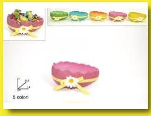 CESTO MEZZO UOVO C/FIORE CM 14 5COL