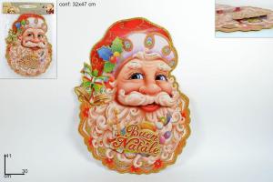 VISO BABBO NATALE GLITTER IN CARTONCINO