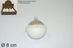 SFERA VETRO C/PERLE SILVER/B.CO D.8