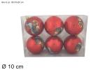 BOX 6 PALLE ROSSE C/DECORO SCOIATTOLO 10CM