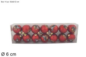 BOX 14 PALLE ROSSE C/DECORO SCOIATTOLO D6