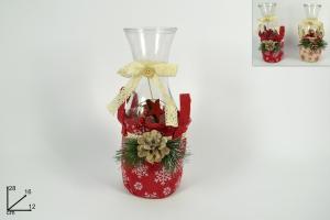 BOTTIGLIA VETRO C/CESTO 2 ASS