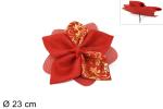 FIORE JUTA ROSSO C/PINZETTA 23 CM