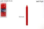 SET 8 CANDELINE ROSSE CM.12.5