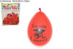 BUSTA 16 PALLONCINI LAUREA ROSSI C/STAMPA
