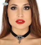 GIROCOLLO CINTURINO NERO C/PIETRE