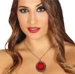 COLLANA C/RUBINO OVALE