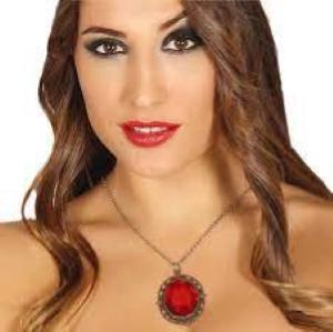 COLLANA C/RUBINO OVALE