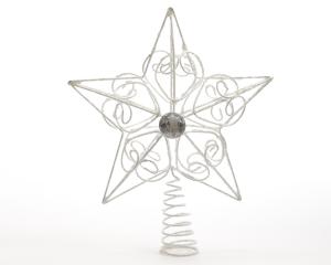 PUNTALE METALL. STELLA BIANCO CM.20