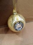 SFERA VETRO ORO ANT.D.70 C/DIAMANTE