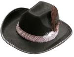 CAPPELLO C/PIUME COW BOY NERO IN FELTRO