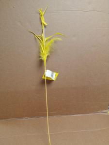 RAMO GIALLO CM.65 C/PIUME E FARFALLE