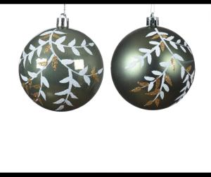 OFF   PALLINA VERDE C/DECORI BIANCHI 