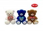 PELUCHE ORSO C/CUORE TI AMO CM 30 3 COL 