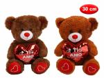 PELUCHE ORSO C/CUORE TI AMO CM 30 2 COL 