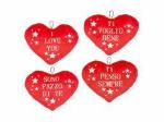 CUSCINO 30CM CUORE C/FRASE 3 ASS 