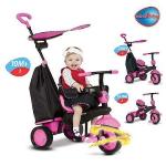 TRICICLO C/MANICO E SACCA ROSA 10M+ 3 IN 1