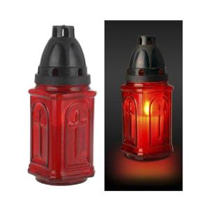 LUMINO ROSSO HALLOWEEN VETRO C/CANDELA