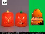 CANDELA ZUCCA PICC. C/LUCE A LED 2 ASS.