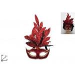 MASCHERA ROSSA C/FOGLIE 