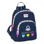 ZAINO MINI BENETTON LOVE BLU CM.27 3 TASCHE