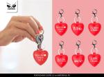 PORTACHIAVI CUORE IN PELLE C/FRASI 6 ASS 