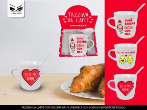 TAZZINA CAFFE' C/CUORE E FRASI 3 ASS 