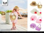 CAPPELLO + BORSA C/FIORE 4 COL 