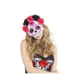 MASCHERA KATRINA C/FIORI ROSA/NERI 