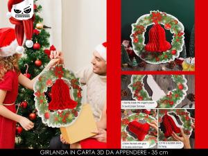GHIRLANDA 3D CARTA DA APPENDERE 