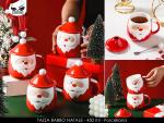 TAZZA BABBO NATALE C/BERRETTO E CUCCHIAINO XT2784