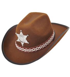 CAPPELLO COW BOY MARRONE C/STELLA BAMBINO 