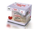 TAZZA VETRO BASE LEGNO C/CUCCHIAIO LOVE 