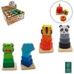 MINI ANELLI IMPILABILI LEGNO ANIMALI 4 ASS -UNO-