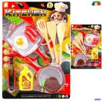 BLISTER CUCINA C/2PADELLE + UTENSILI E ALIMENTI 