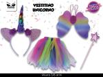 TUTU' ARCOBALENO UNICORNO C/BACCHETTA 3/8 ANNI 