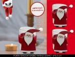 PORTA TEALIGHT BABBO NATALE LEGNO 