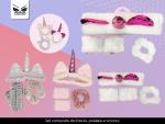SET UNICORNO C/FASCIA X CAPELLI 3 COL -UNO-