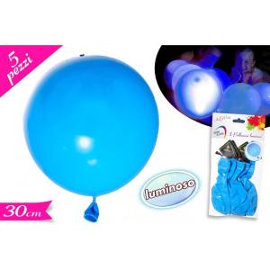 SET 5 PALLONCINI C/LED AZZURRI