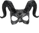 MASCHERA NERA MEZZO VISO C/CORNA 