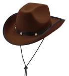 CAPPELLO COWBOY C/BORCHE IN FELTRO MARRONE 