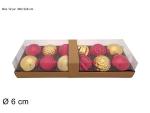 BOX 12 SFERE ROSSO/ORO CM 6