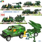 JEEP MILITARI C/RIMORCHIO E SOLDATI 3 ASS 